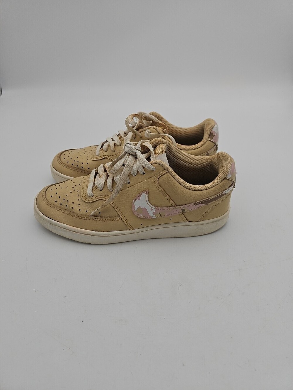 SIZE 8 -NIKE Women’s Court Vision Sneakers -Sesame Camo Design